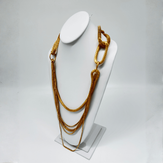 Gold-Toned Multi-Strand Statement Necklace - COLO