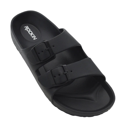 Huntington Buckle Slides- Black