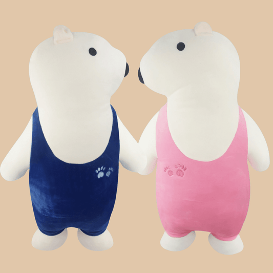 Pink Polar Bear Plush Pillow Toy – Soft Stuffed Animal Gift for Kids (14"–19") - COLO