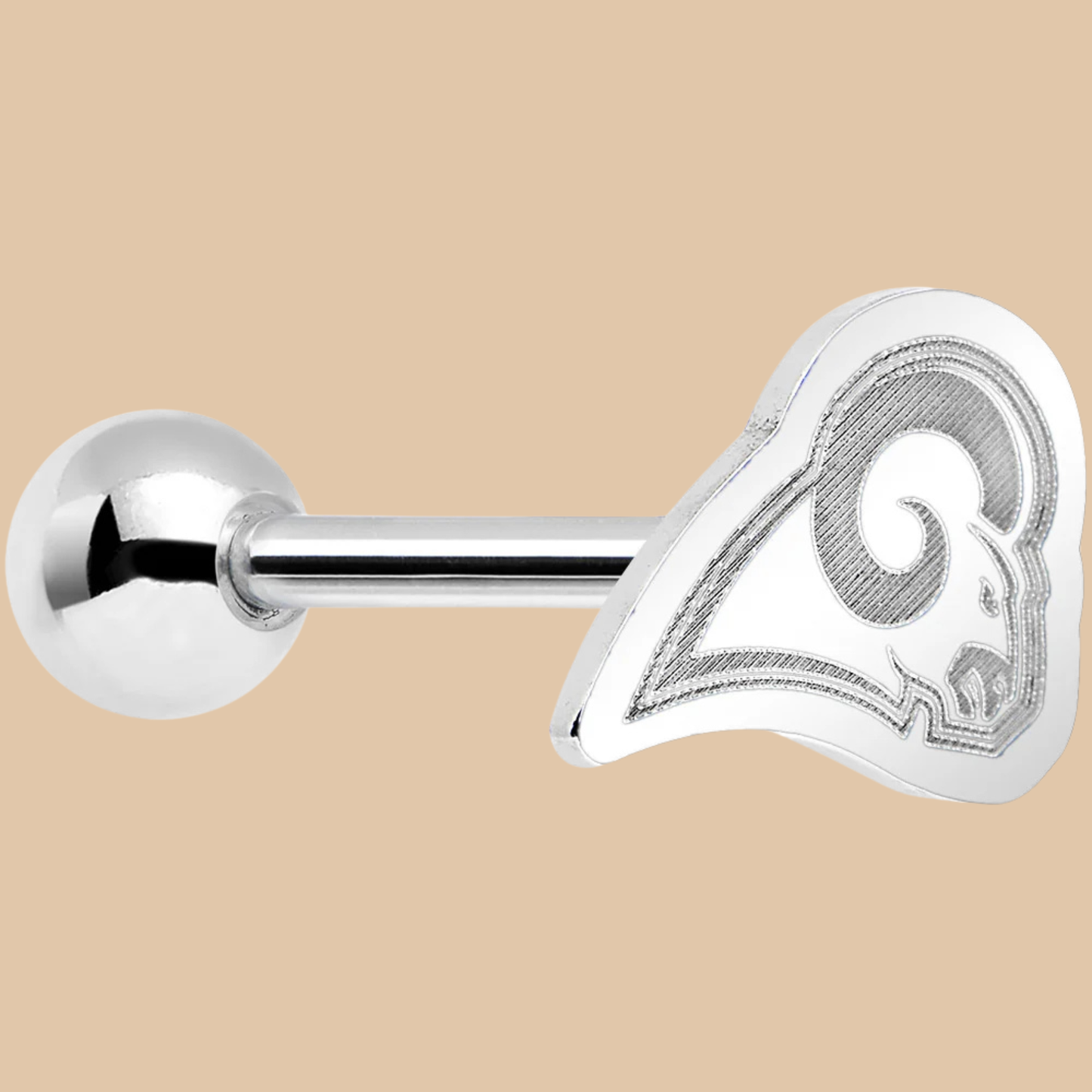 NFL LA Rams Piercing Tongue Ring Licensed LOGO