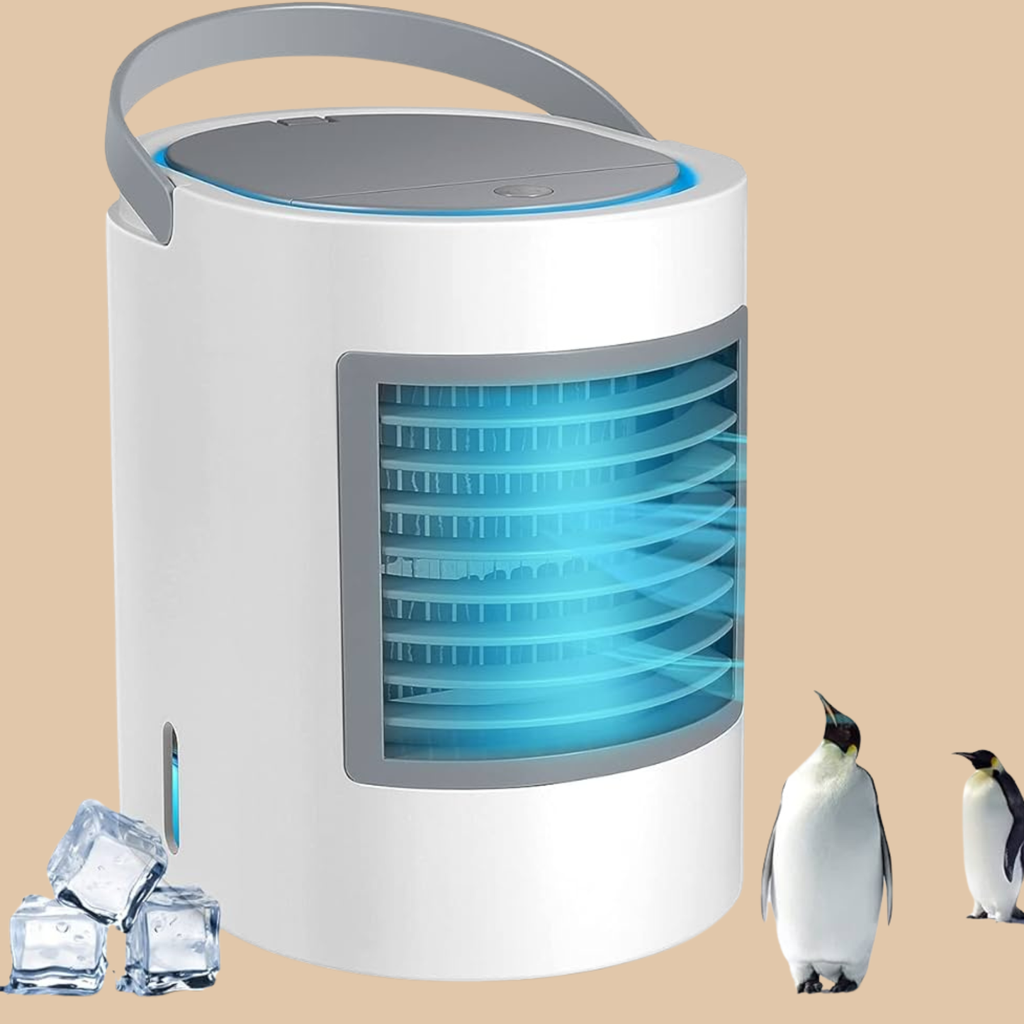 Portable Space Air Conditioner USB Desk Fan Gray