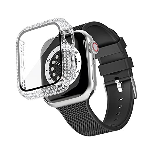 Fashion Bumper with Glass for 38mm Apple Watch with diamonds~New