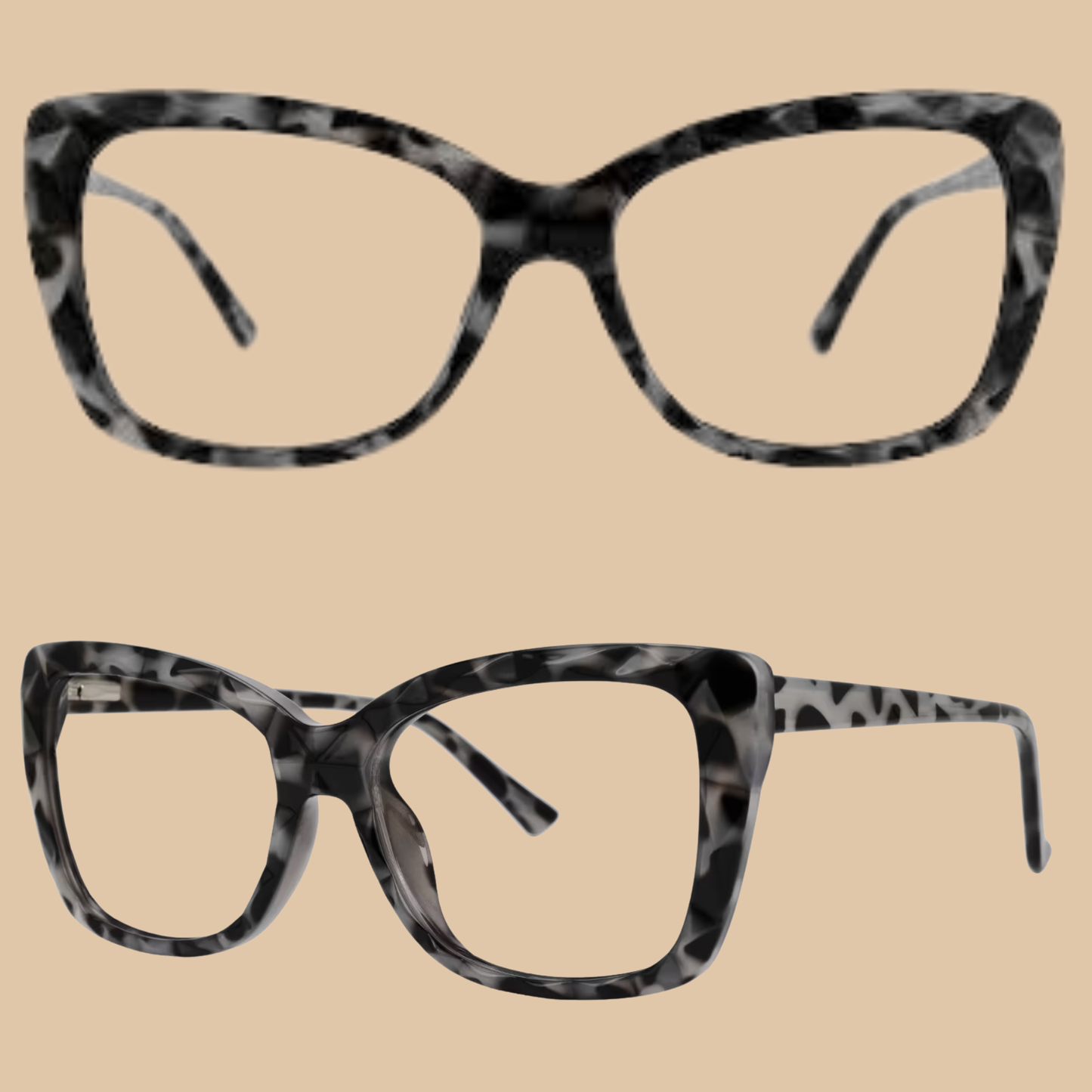 ZEELOOL Tandy Rectangle Light-Tortoise Glasses