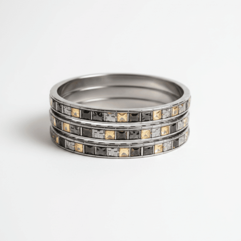 Unisex Triple Stainless Steel Cross Bracelet Set - COLO