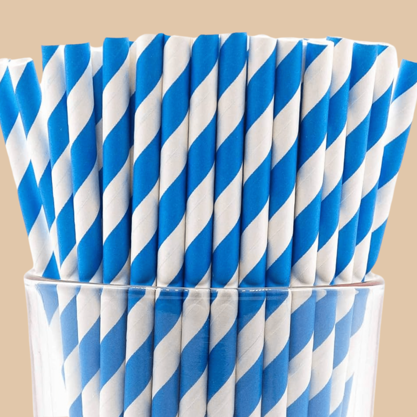 Sky Blue Swirl Paper Straws 25 Pack - COLO