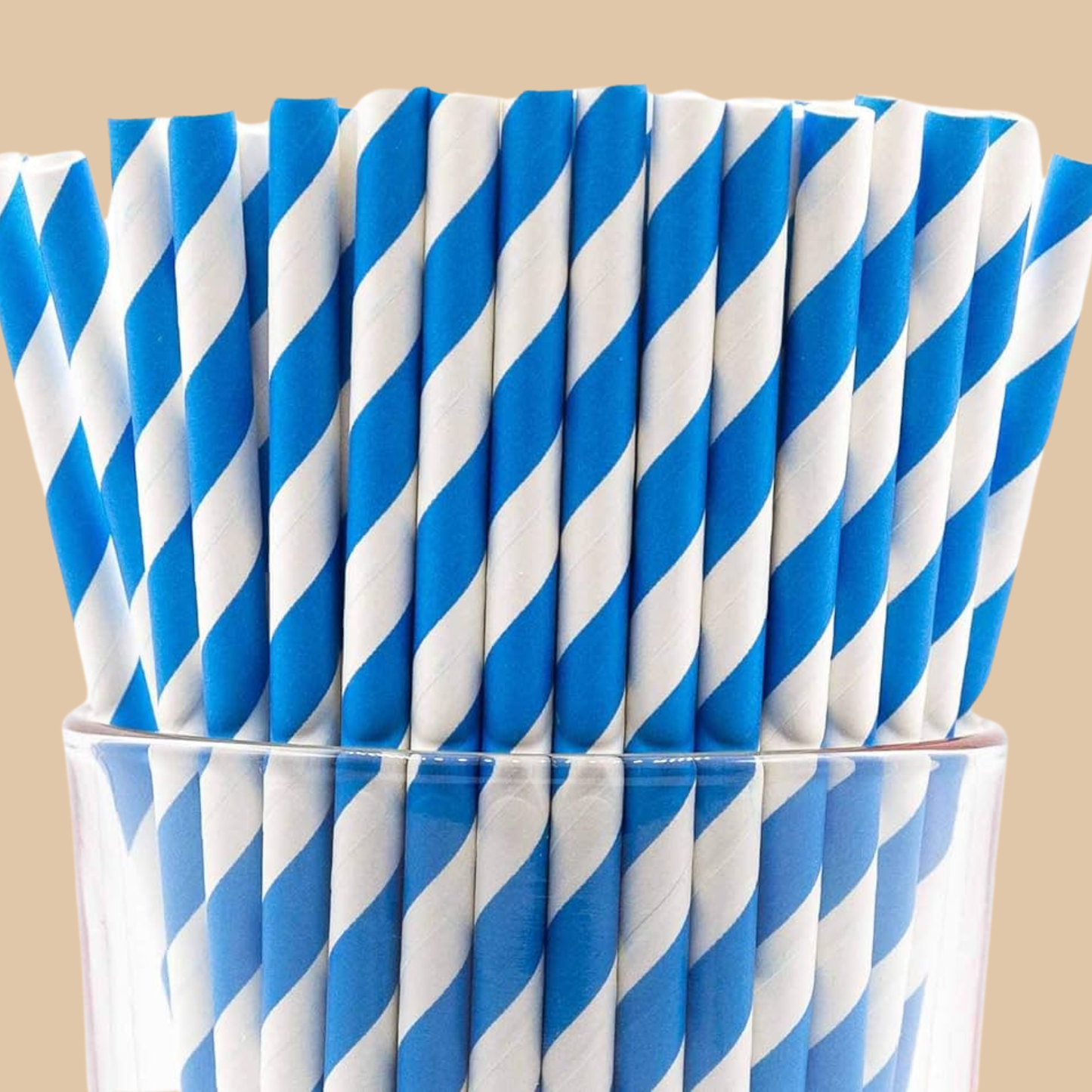 Sky Blue Swirl Paper Straws 25 Pack