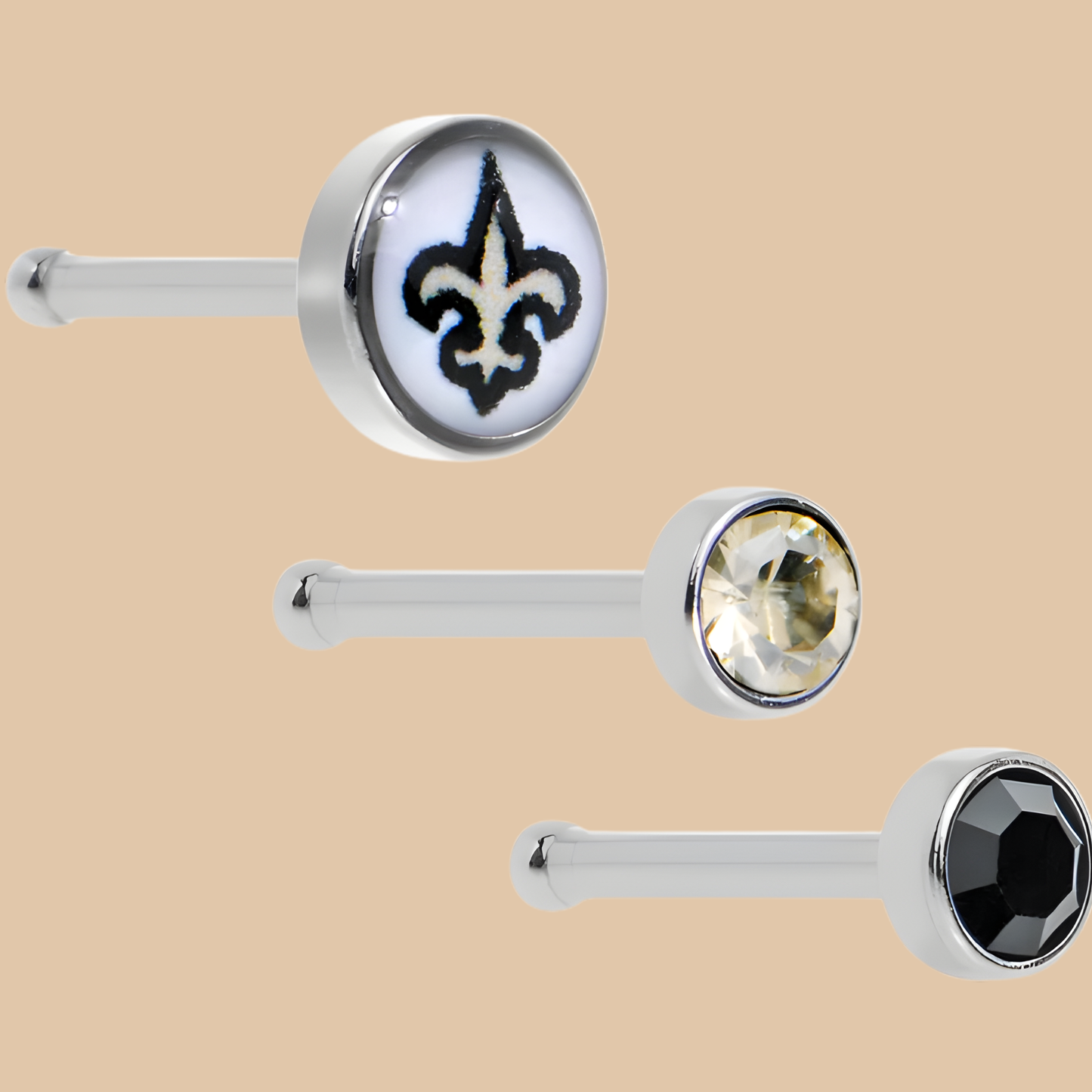 NFL New Orleans Saints Barbell Tongue Ring Licensed LOGO SET
