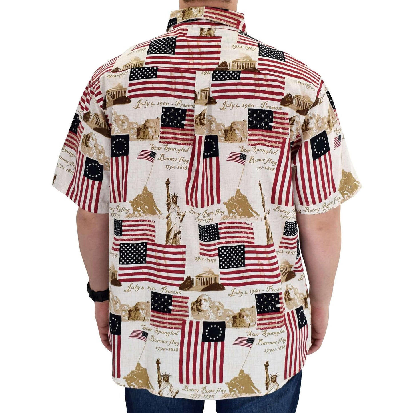 Men's Vintage Flag 100% Cotton Button-Up Shirt