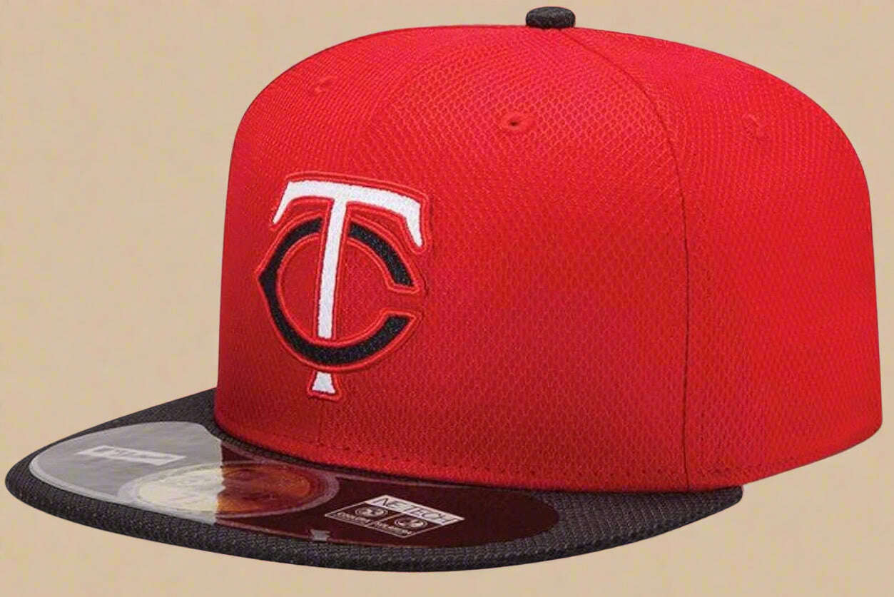 Minnesota Twins 59FIFTY Fitted Hat – New Era Diamond Era Red/Black Cap (Size 7 5/8) - COLO