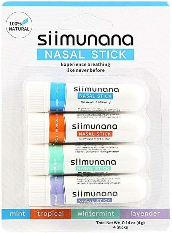 Nasal Stick Boost Energy Set – Natural Mint Nose Inhaler Sticks (Set of 4) - COLO