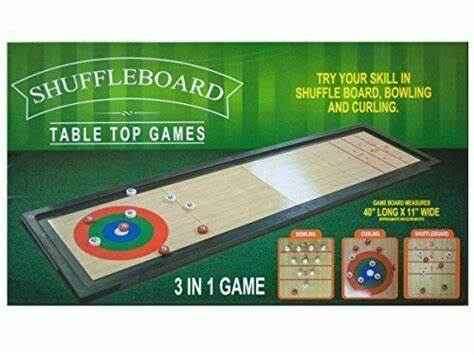 Shuffleboard Game for 2-4 Players Desktop & Travel Classic Wooden Board Game - COLO