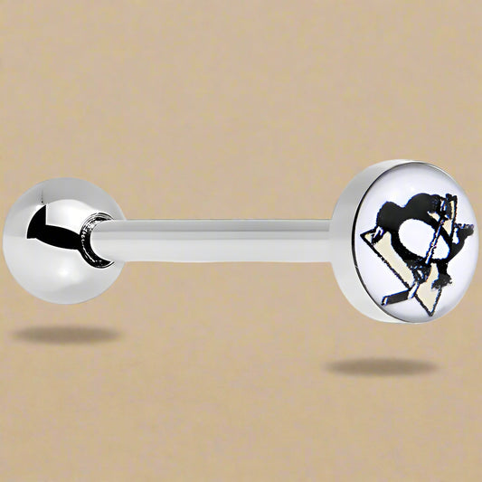 Pittsburgh Penguins stainless steel tongue ring