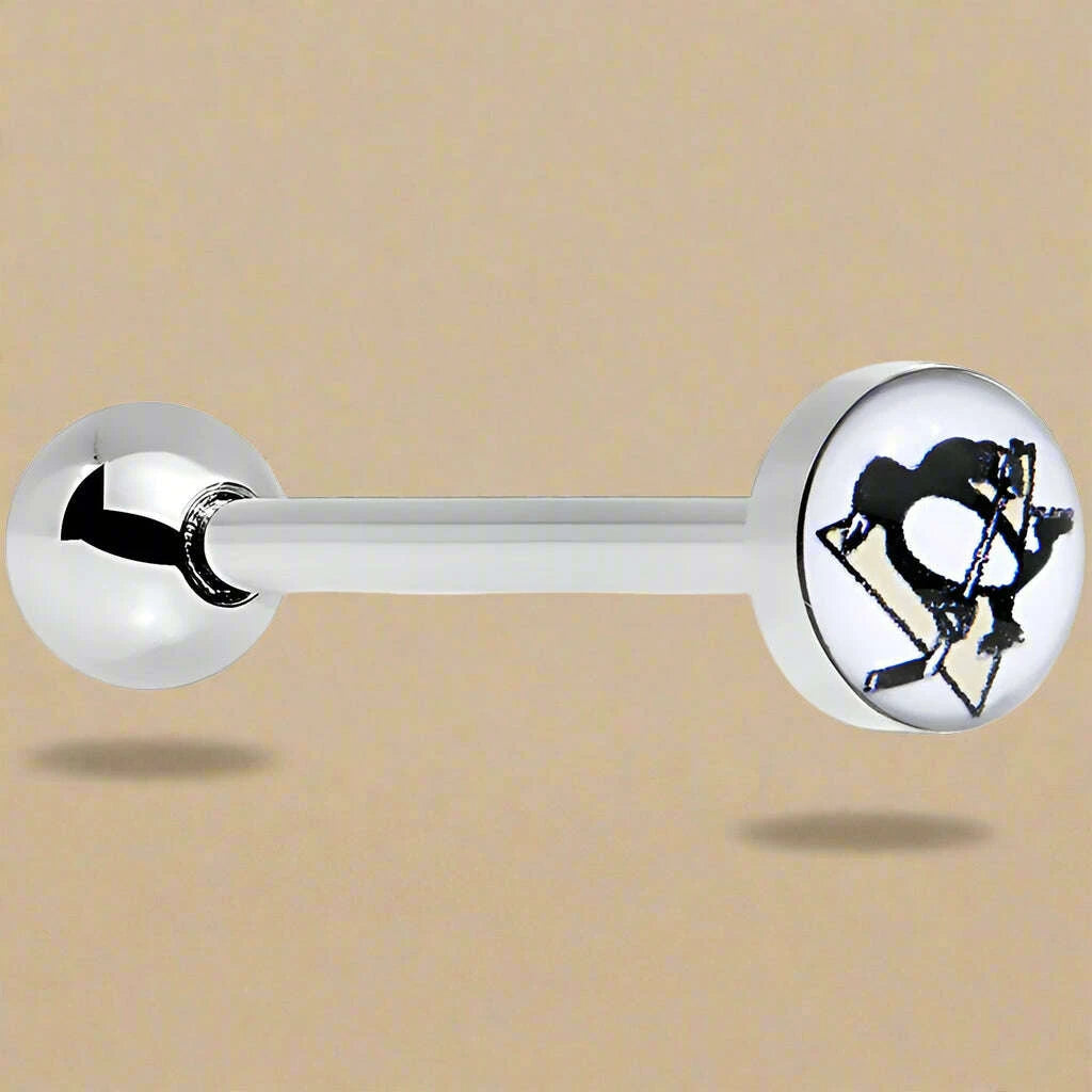 Pittsburgh Penguins stainless steel tongue ring - COLO