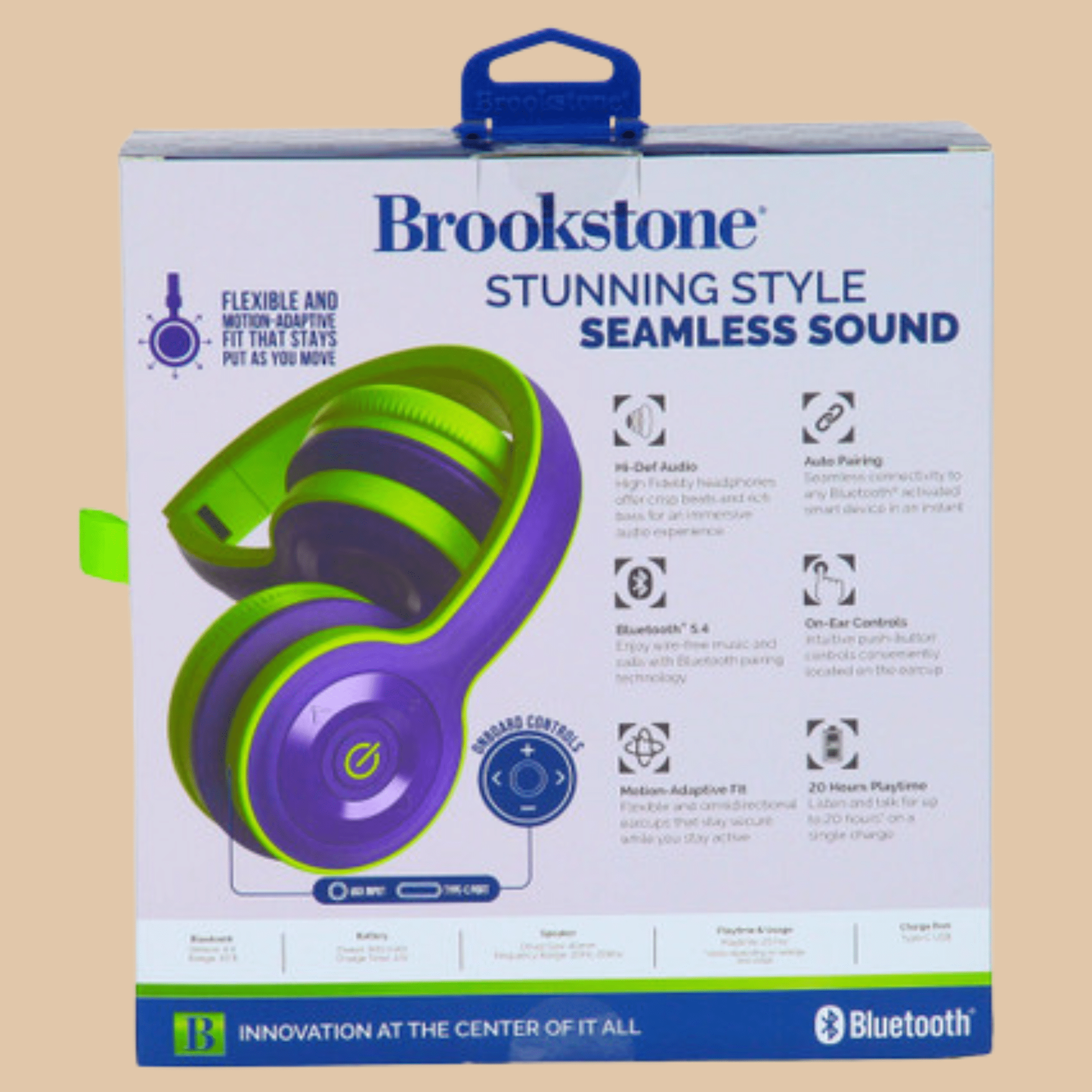 Brookstone Sport Wireless Headphones - Green & Purple - COLO