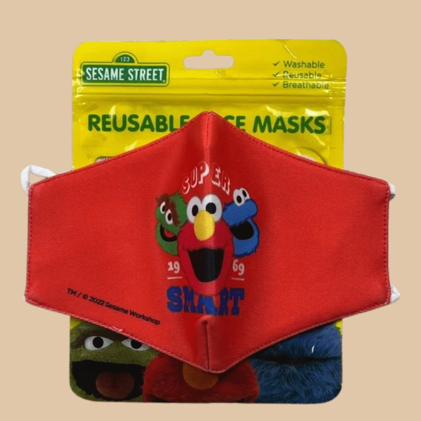Kids Sesame Street Red Elmo & Friends Reusable Face Mask - COLO