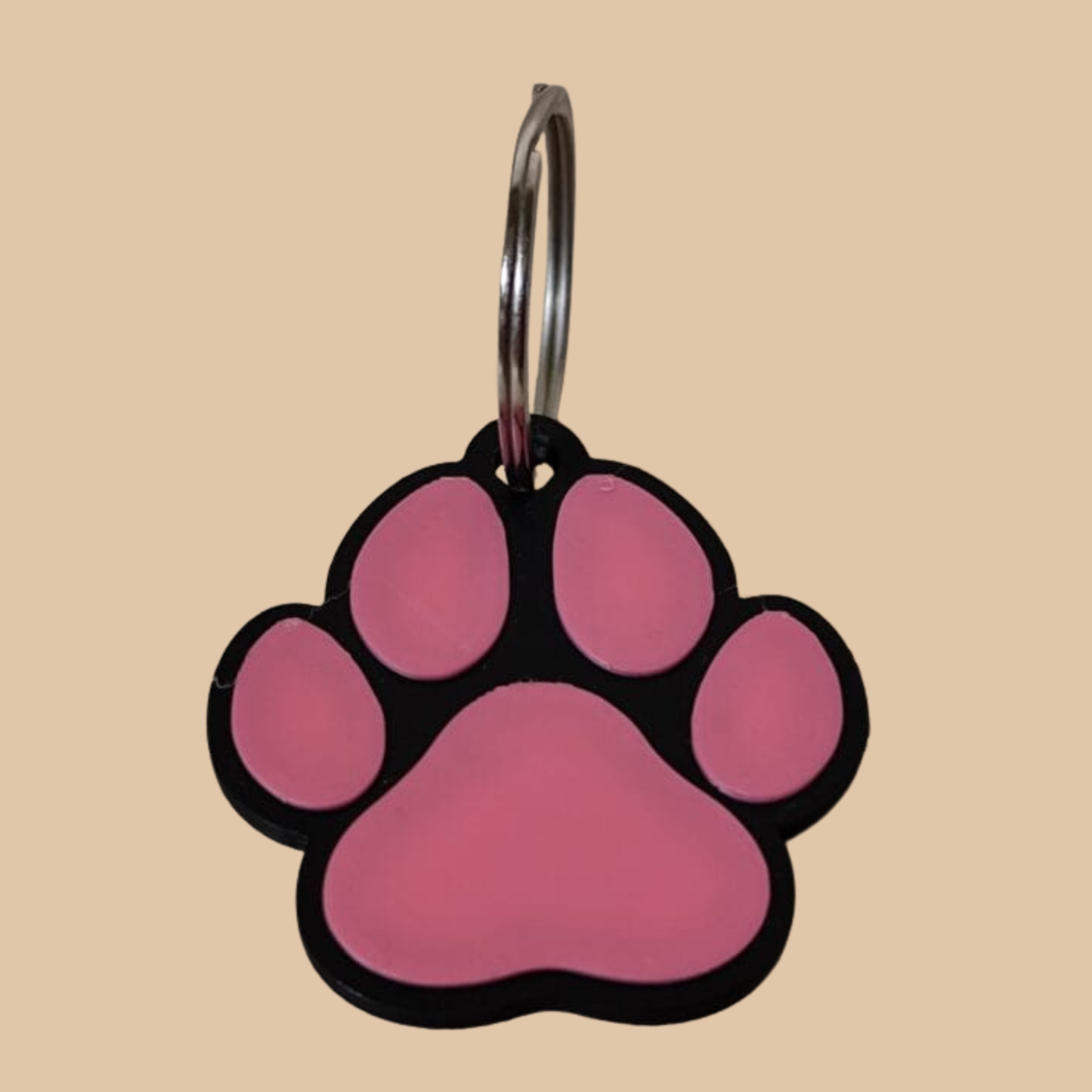 Pink Paw Print Keychain