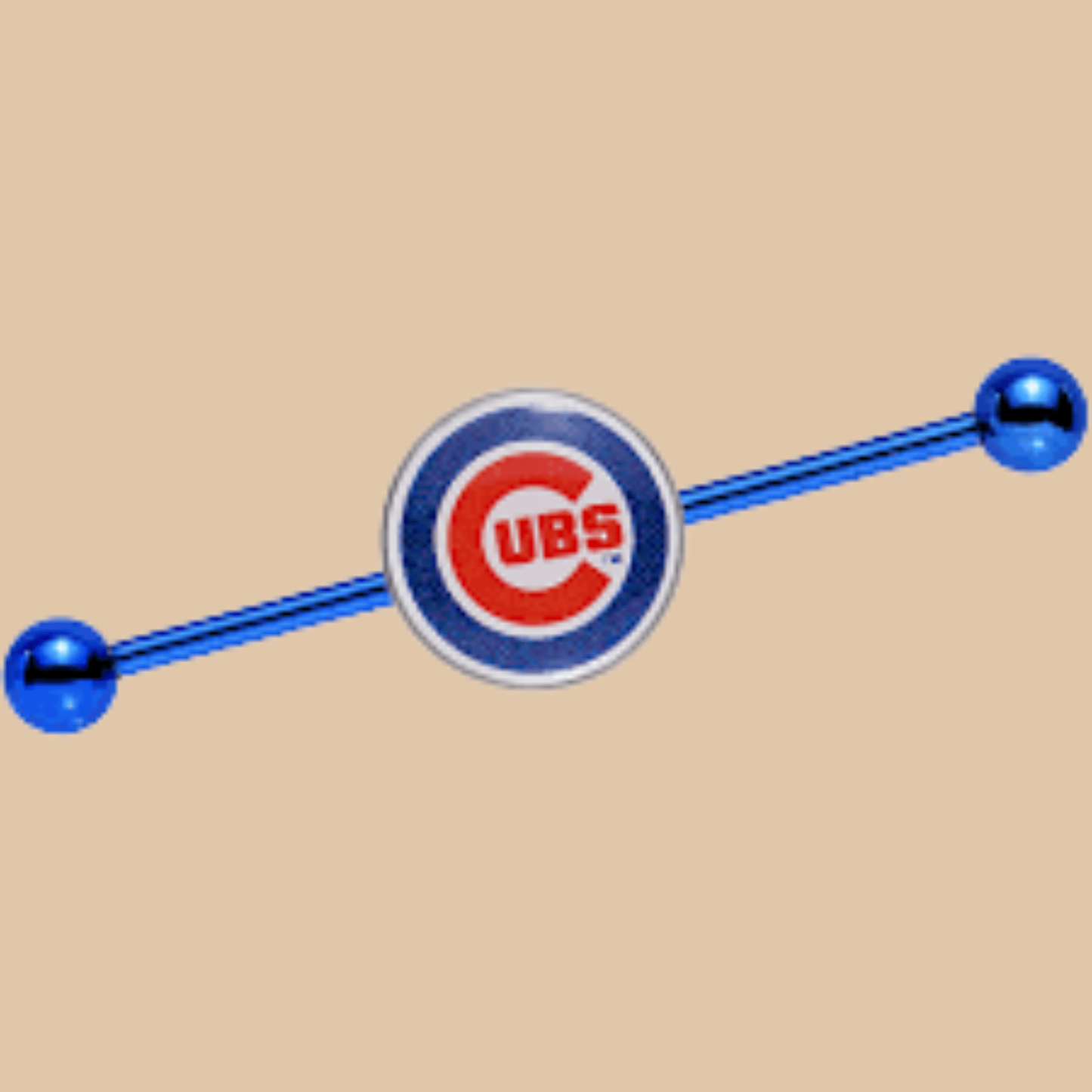 MLB Blue Anodized Chicago Cubs Industrial Barbell Licensed - COLO