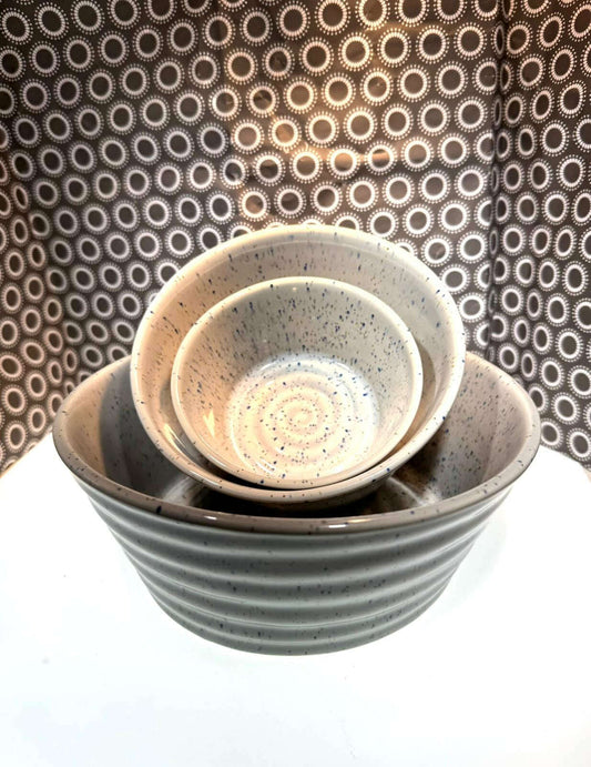 Set of 3 Ceramic Art Deco bowls - COLO