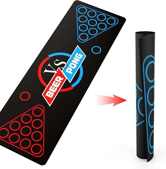 Beer Pong Table Mat, Drinking Games for Adults - COLO