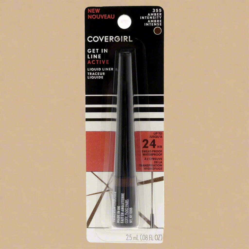 COVERGIRL Outlast Active Get In Line Liquid Eyeliner – Amber Intensity (Shade 355), 0.08 fl oz - COLO