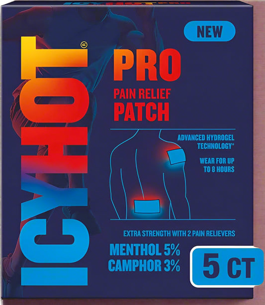 Icy Hot® PRO Pain Relief Patch – 5 Count (Menthol 5% + Camphor 3%)