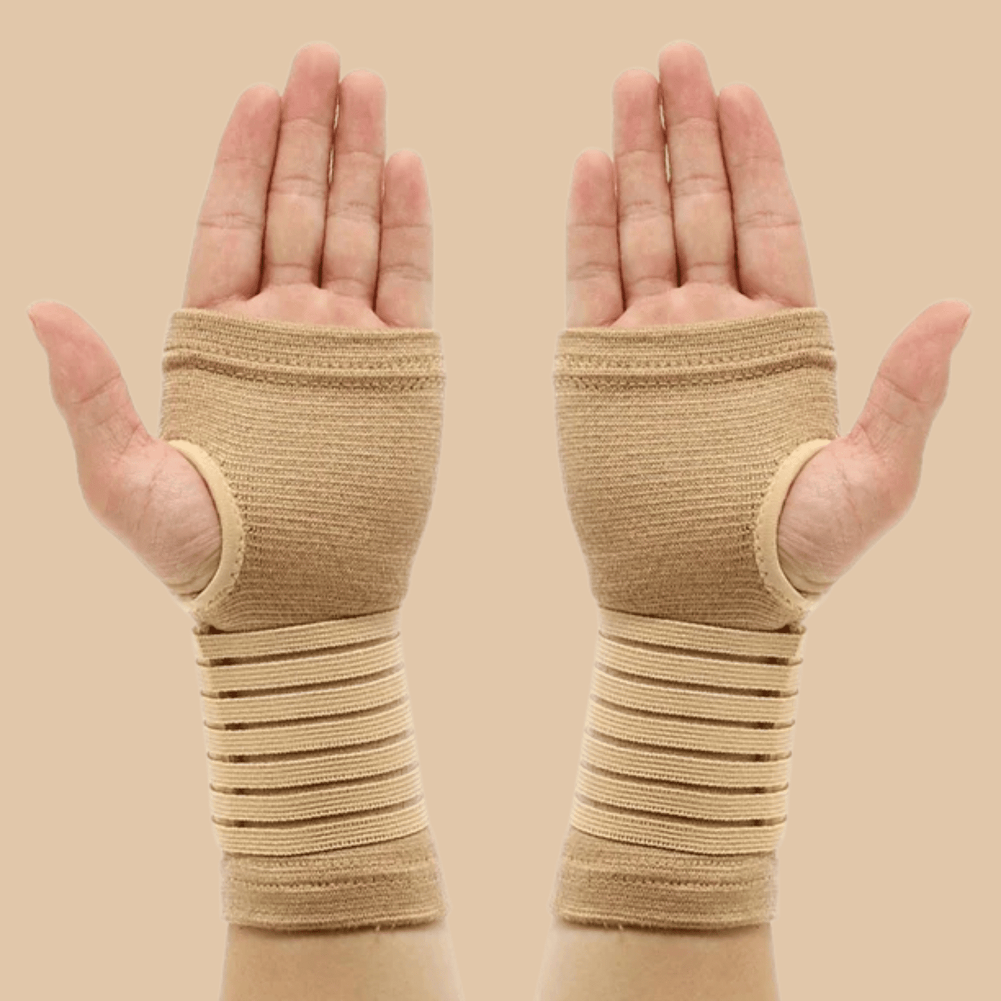 Wrist Bandage Support Gloves Beige 2pcs - COLO