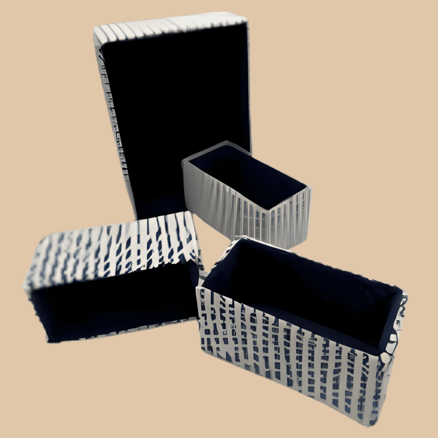 Desk Organizer Set 4 Pcs Blue Woven - COLO