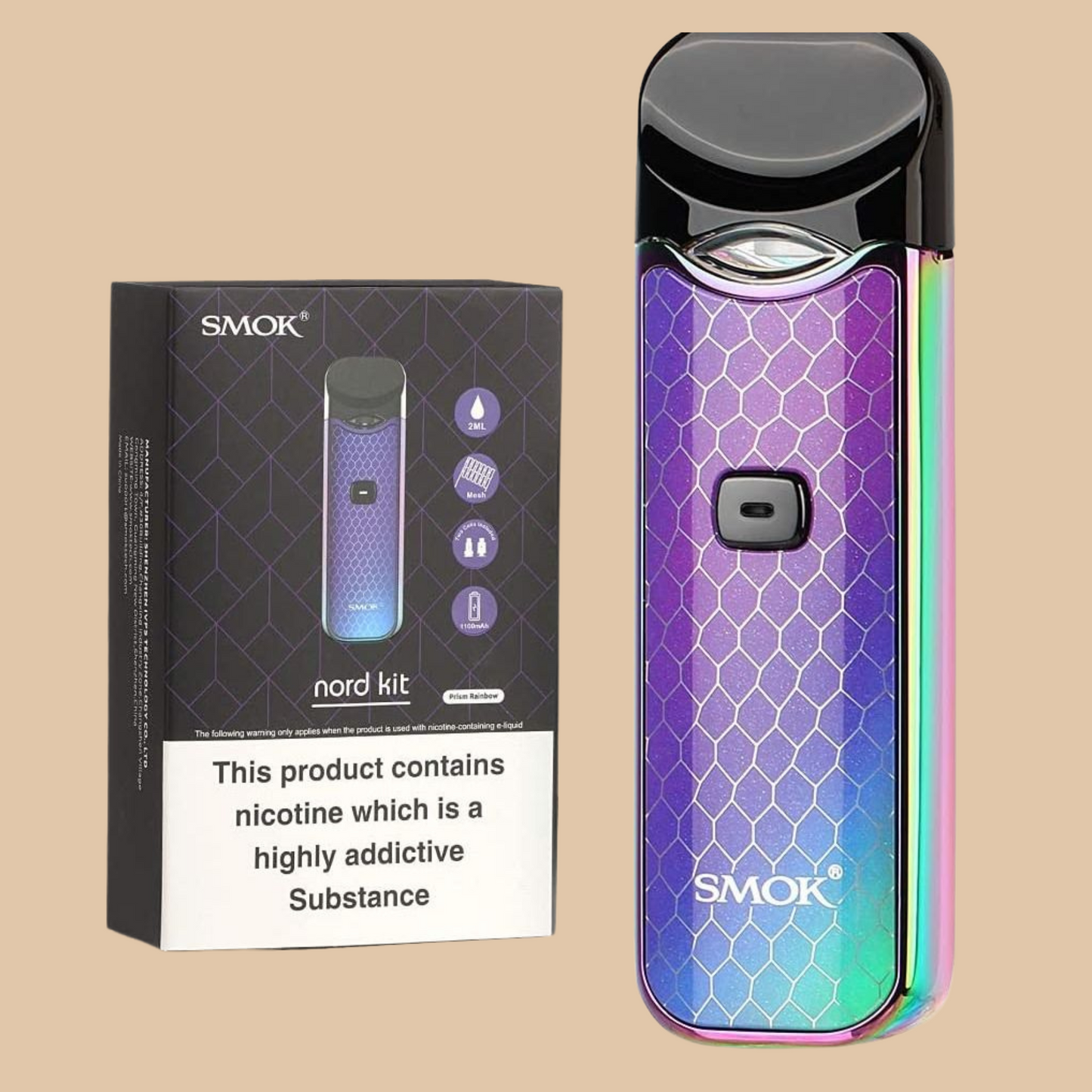 SMOK Nord 1100mAh 2ml Pod Kit Prism Rainbow - COLO