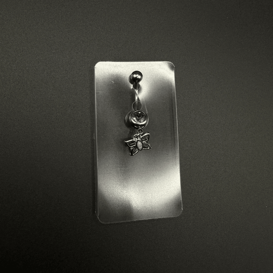 Butterfly Belly Button Ring with Sparkling Stones – Color Design - COLO