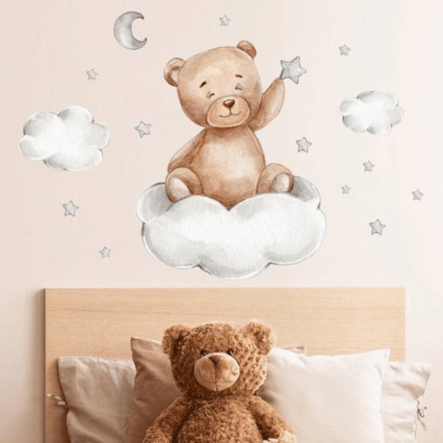 Bear & Stars Wall Decal for Kids Room - COLO