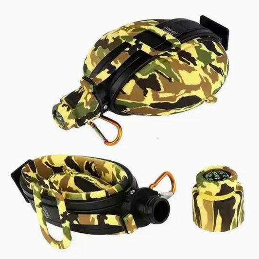 Army Camouflage Collapsible Silicone Water Bottle – 580ml BPA-Free