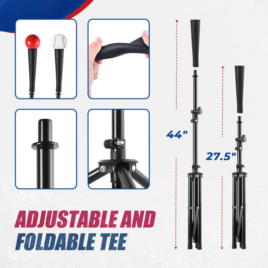 Patiassy Baseball & Softball Practice Net with Batting Tee and Carry Bag