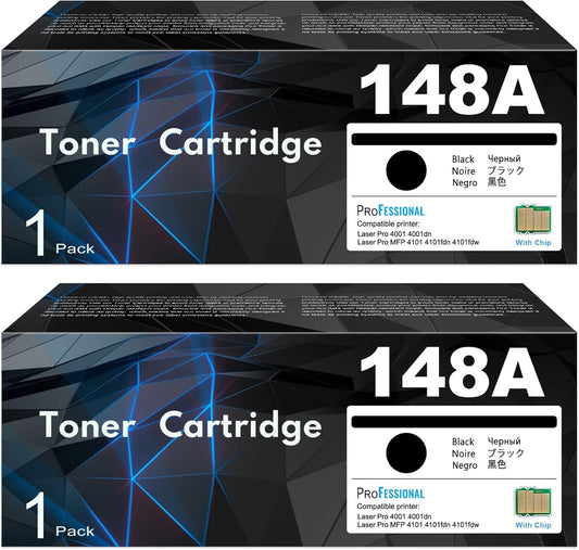 48A Toner Cartridge 1-Pack (with Chip) – Replacement for 148A Black Toner Cartridge | W1480A