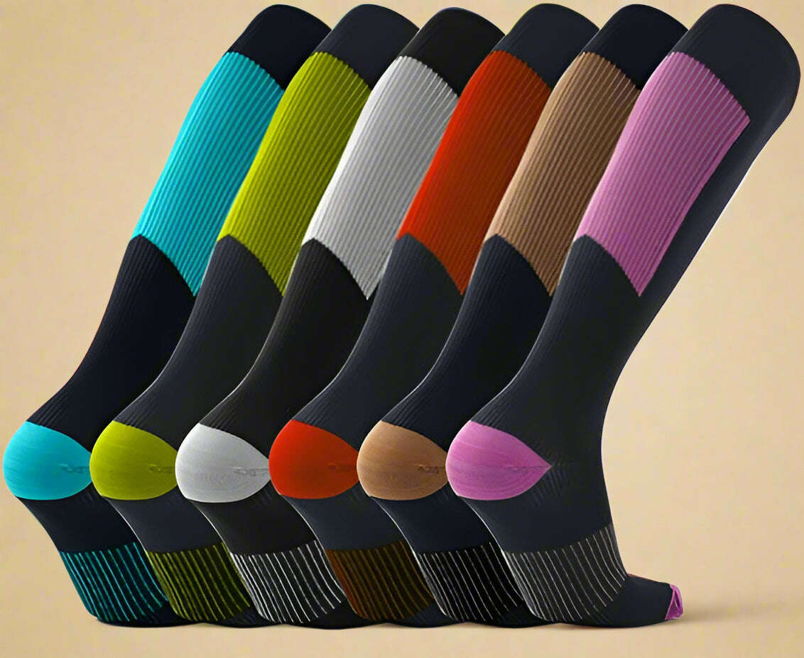 EXTREME FIT COPPER >>>FLUX ANTI-FATIGUE COMPRESSION Socks FOREST GREEN BROWN - COLO