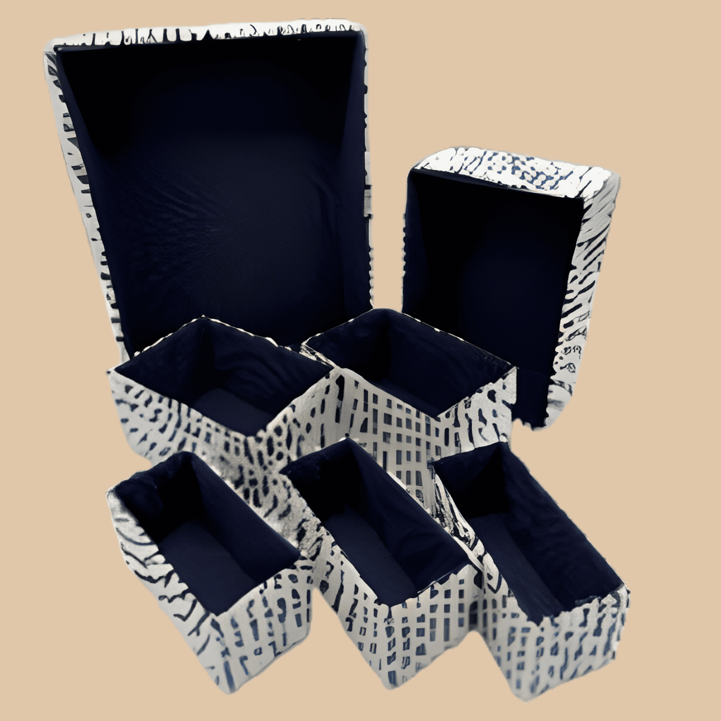 Desk Organizer Set 7 Pcs Blue Woven - COLO