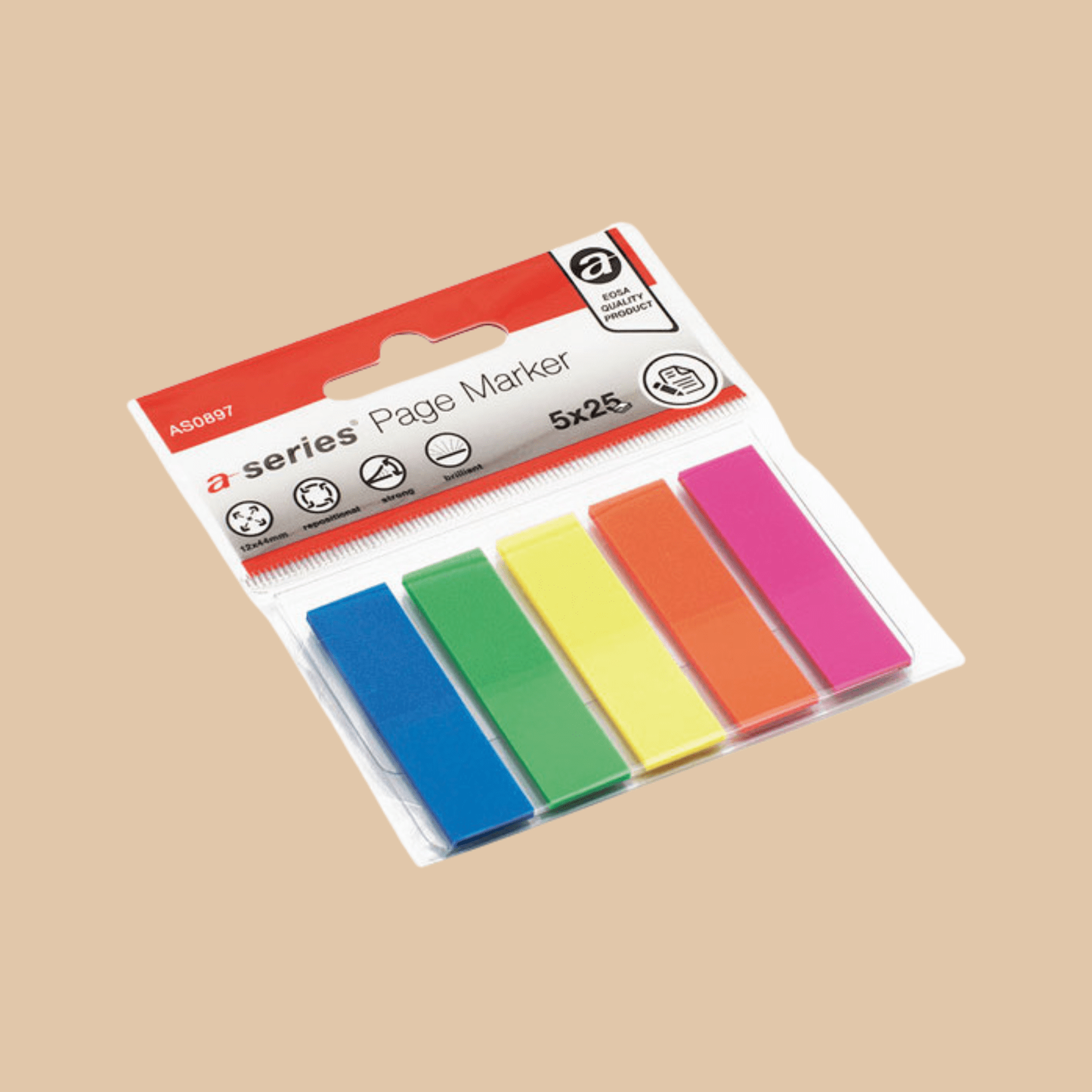 Bookmarker Label, 5 Colors, Neon, 12x44mm - COLO