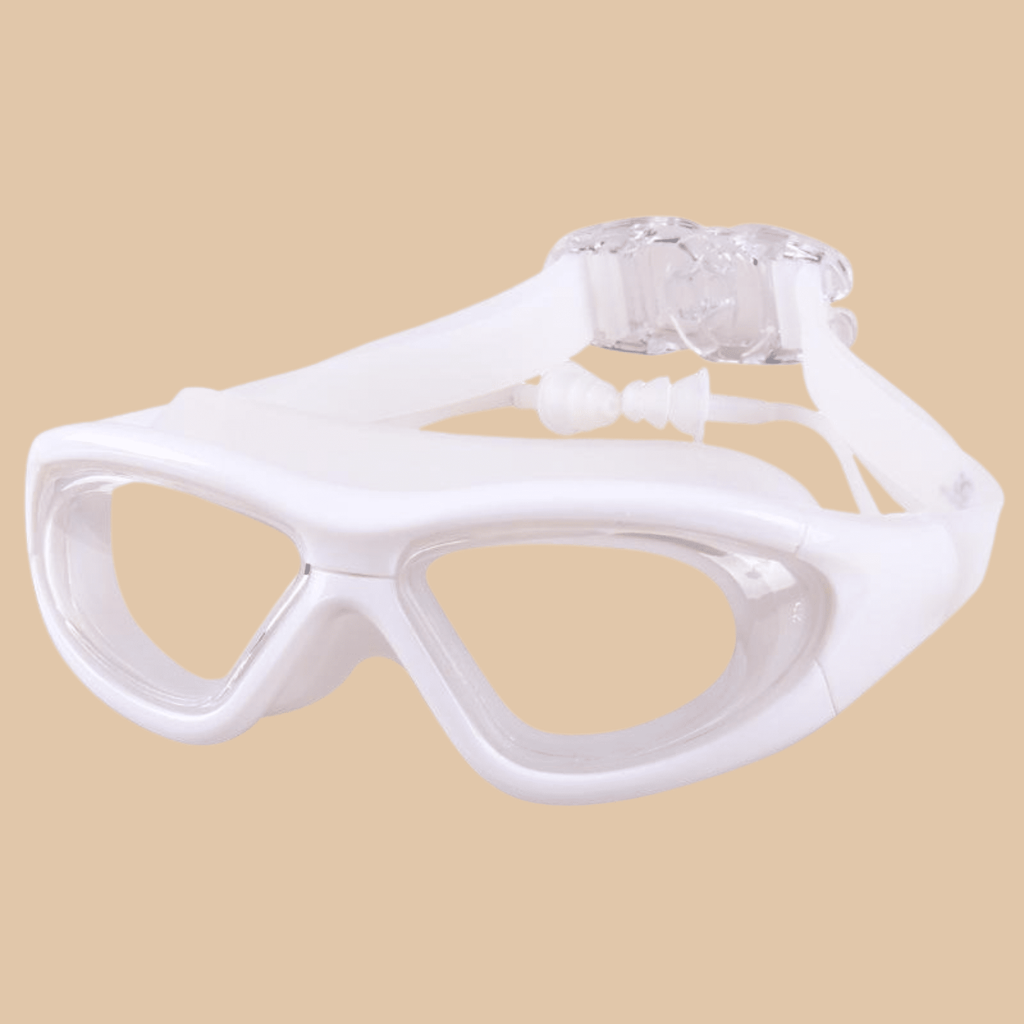 White Large Frame Swim Goggles – Waterproof & Anti Fog - COLO