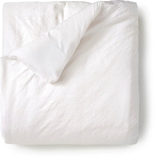 MARTHA STEWART Kinfolk Waffle Jacquard Duvet Cover Queen Size