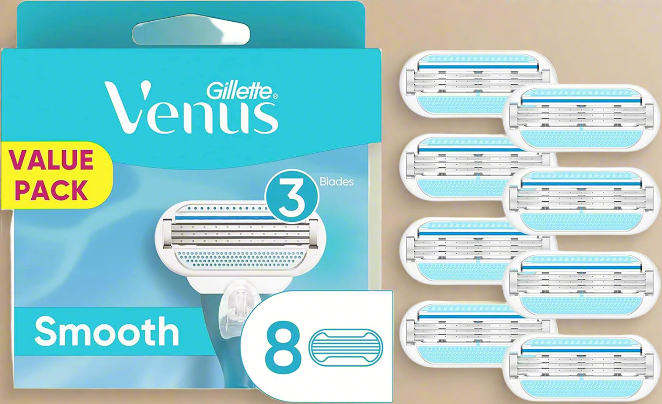 Gillette Venus Smooth Razor Blade Refills – 8 Cartridges