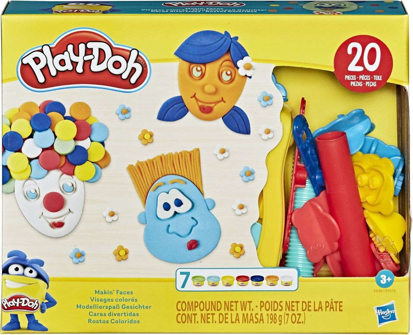 Play-Doh Makin' Faces Create It Kit – 20 Pieces, 7 Non-Toxic Colors - COLO