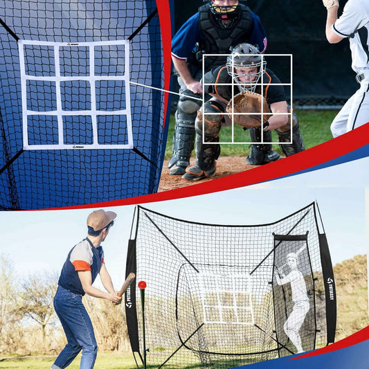 Patiassy Baseball & Softball Practice Net with Batting Tee and Carry Bag - COLO