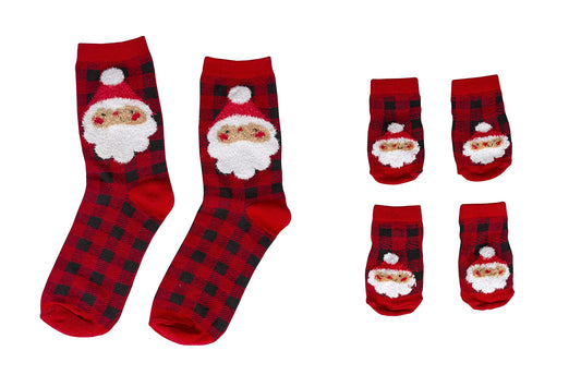 Santa Pet & Owner Matching Socks – Holiday Non-Slip Gripper Set