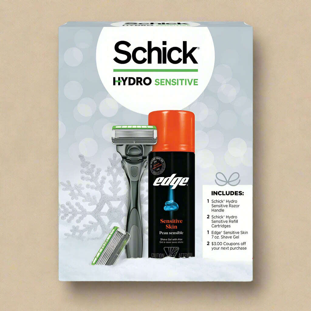Schick Hydro Sensitive Shave Men’s Gift Set – Razor Handle, Refill Cartridges & Gel - COLO