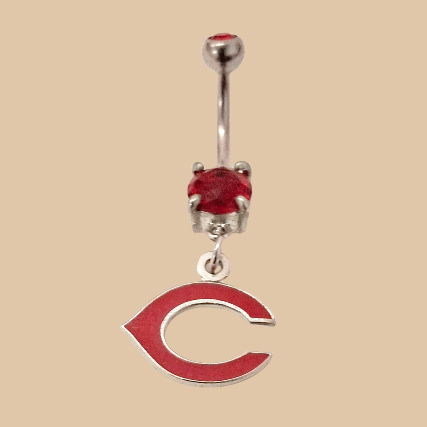 MLB Cincinnati Reds Baseball Belly Navel Ring Piercing Licensed - COLO