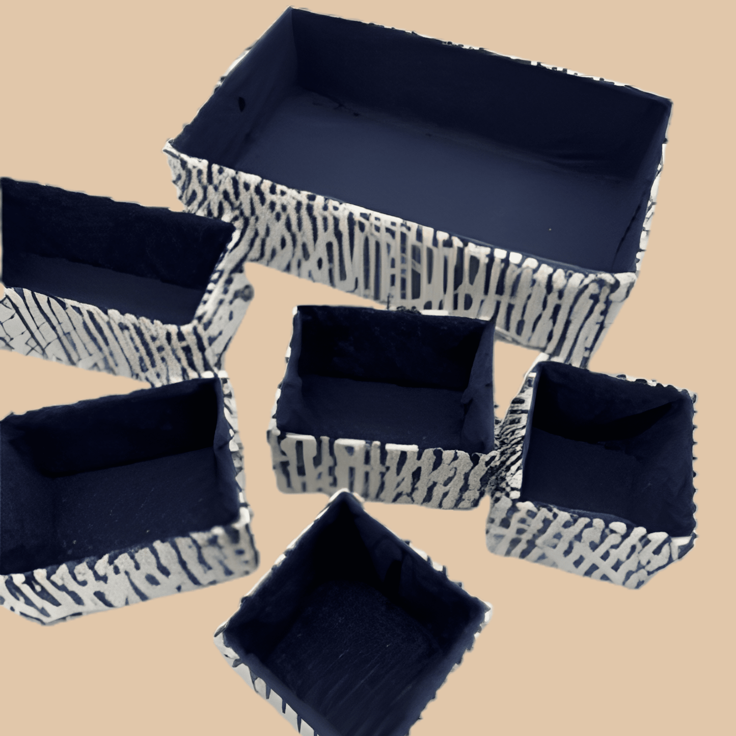 Desk Organizer Set 6 Pcs Blue Woven - COLO