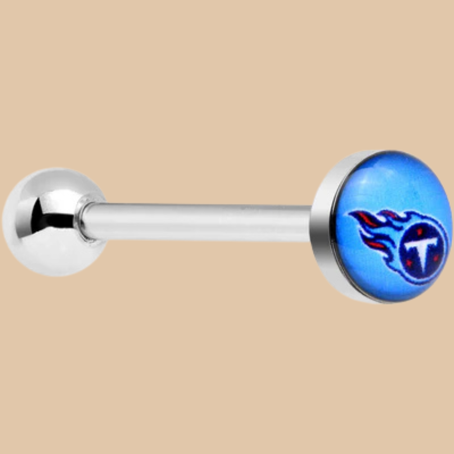 Tennessee Titans NFL Body Jewelry – Barbell Tongue Ring (Blue Logo)