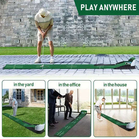 Golf Putting Green – Indoor Golf Putting Mat with Auto-Ball Return