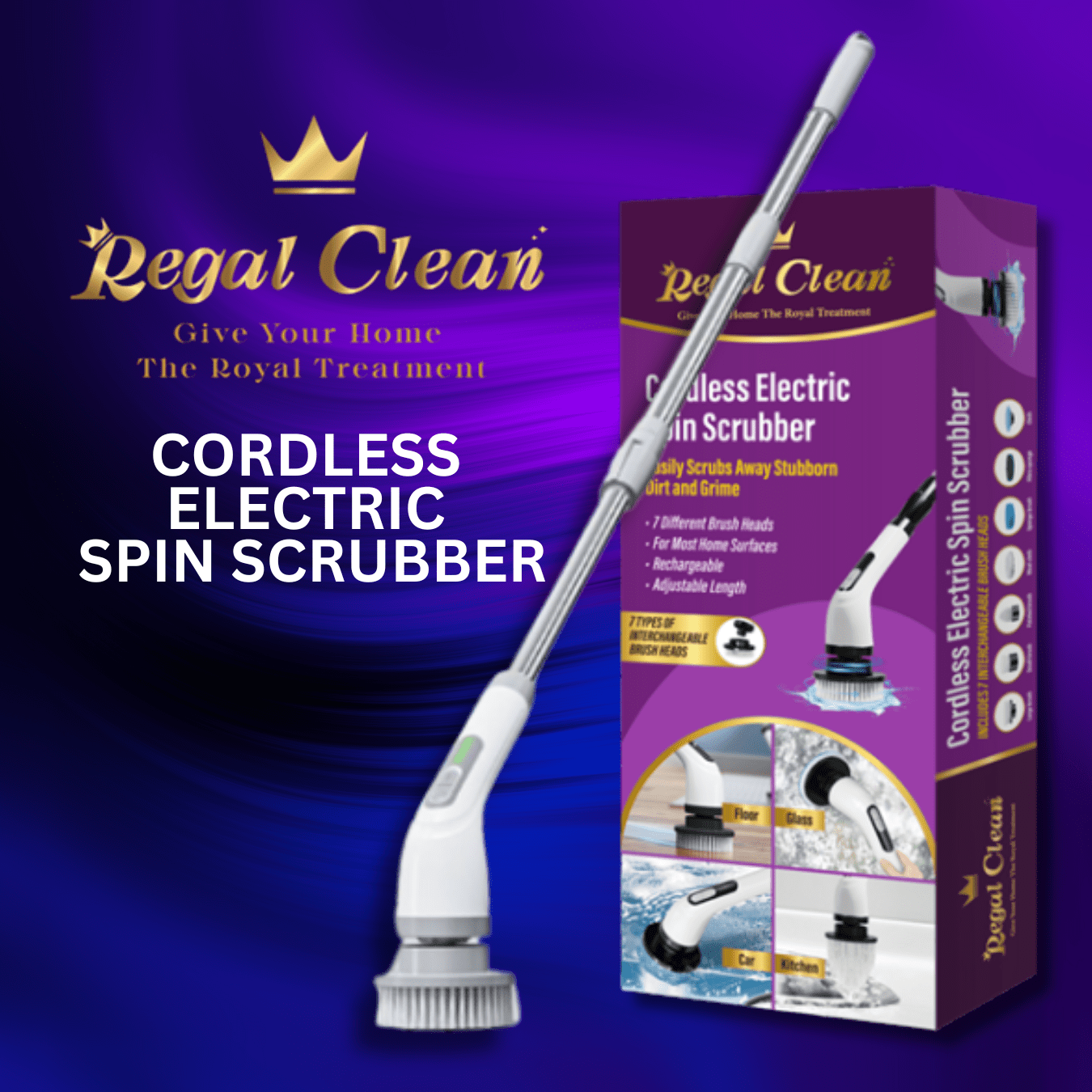 Regal Clean Cordless Electric Spin Scrubber - COLO