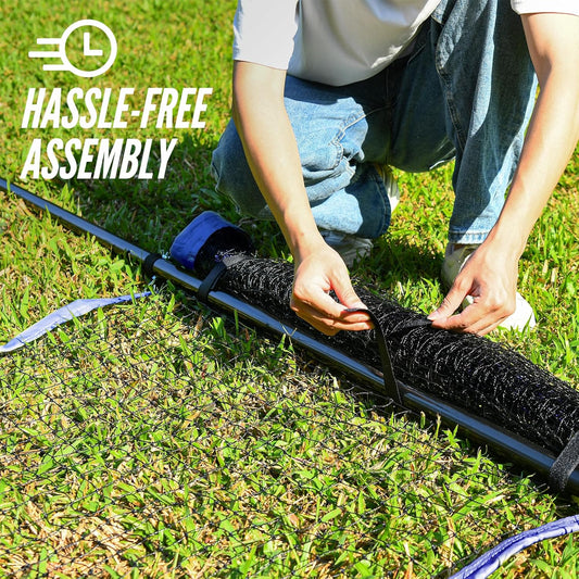 Patiassy Volleyball & Badminton Combo Set with Adjustable Net and Accessories (Blue)