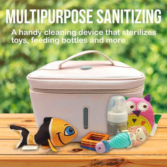 Portable UVC Disinfection Bag – Mommy Storage & Sanitizer Carry Case (Pink)